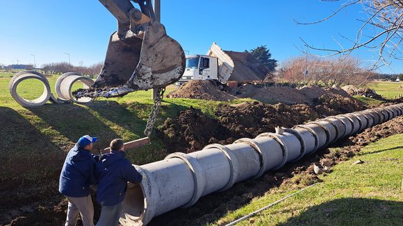 Avanza obra en el acceso Juan D. Perón de Lobería