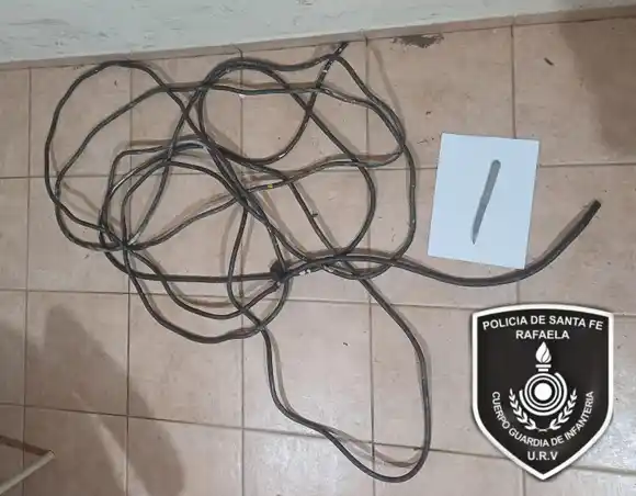 Paseaba tranquilamente con un cable robado hasta que vio a la policía