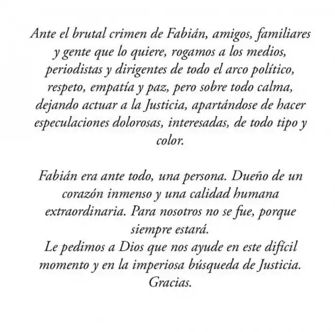 La familia de Gutiérrez pidió “respeto” y “calma” a medios, periodistas y políticos