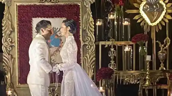 Christian Nodal y Ángela Aguilar se casaron en una ceremonia privada (+VIDEOS)