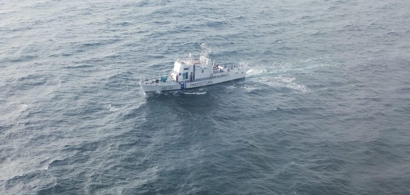 Intervinieron el guardacostas GC-72 Buenos Aires, con tareas de rastreo en zona de naufragio
