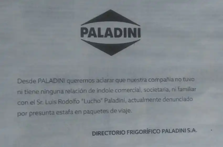 La empresa Paladini niega su vínculo con el supuesto estafador