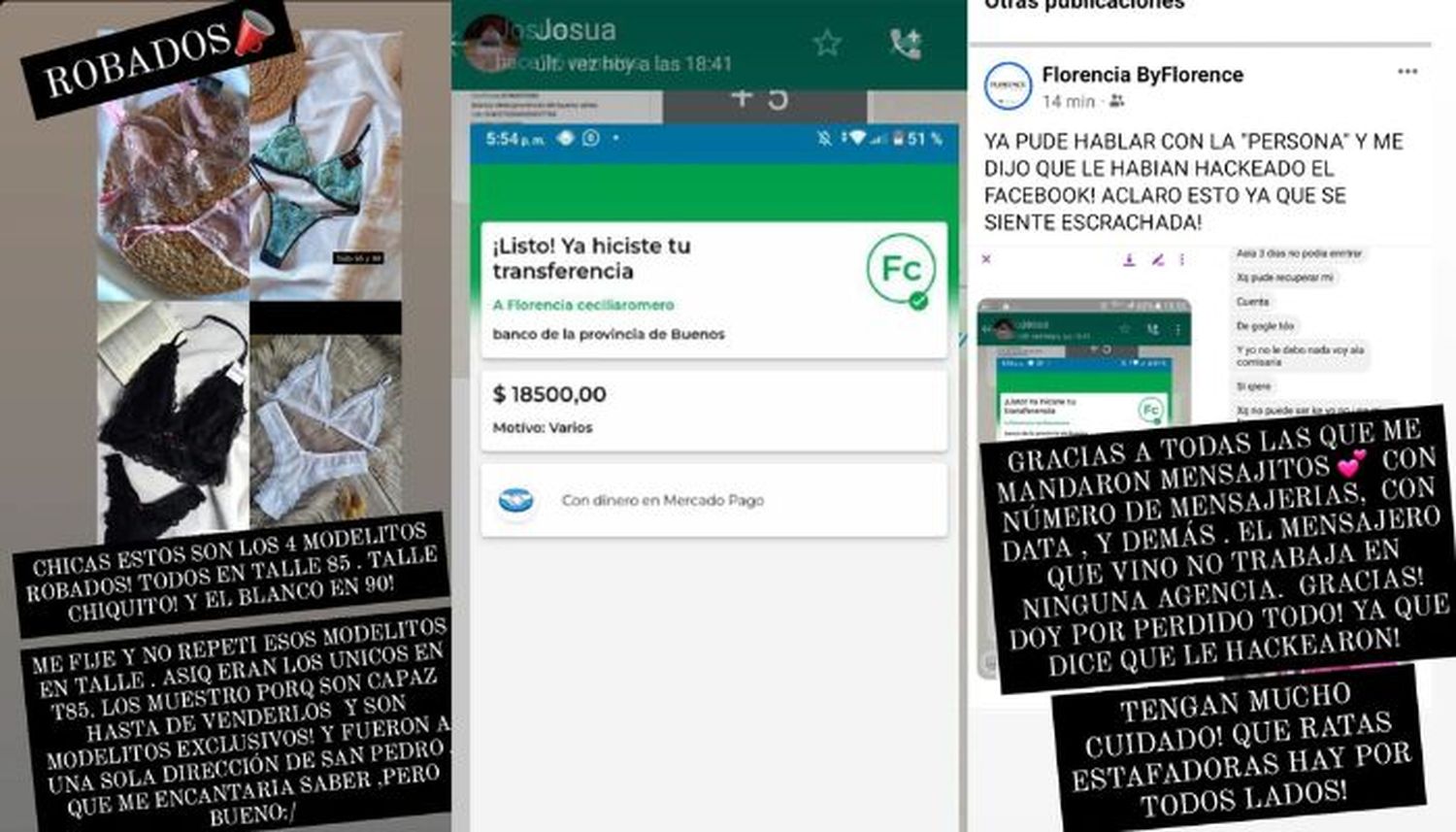 Le compraron lencería de diseño y enviaron un comprobante trucho: “Me hackearon”, le dijeron luego