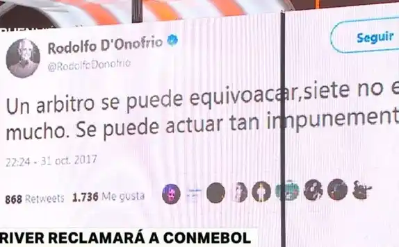 Por el arbitraje ante Lanus, River reclamará en la Conmebol