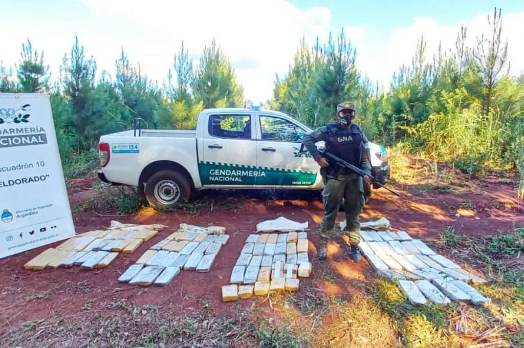 Encuentran 88 kilos de marihuana ocultos entre la vegetación