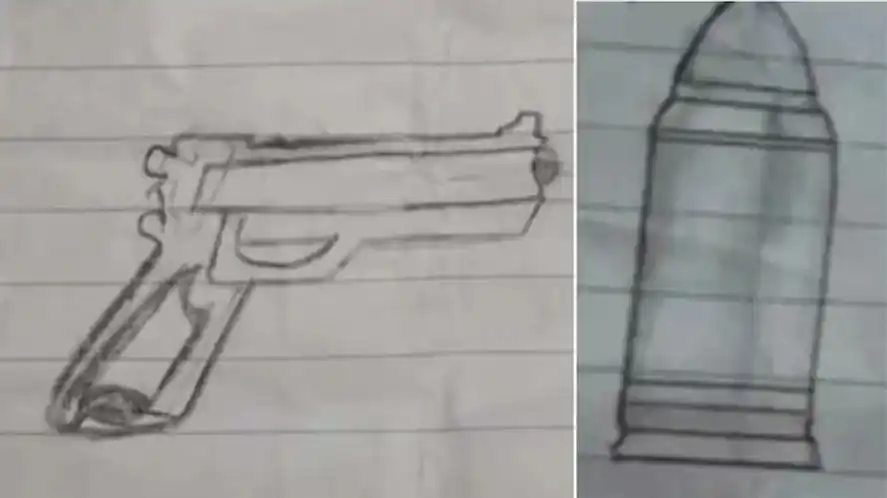 Estos son algunos de los dibujos que estaban en la mochila de la menor