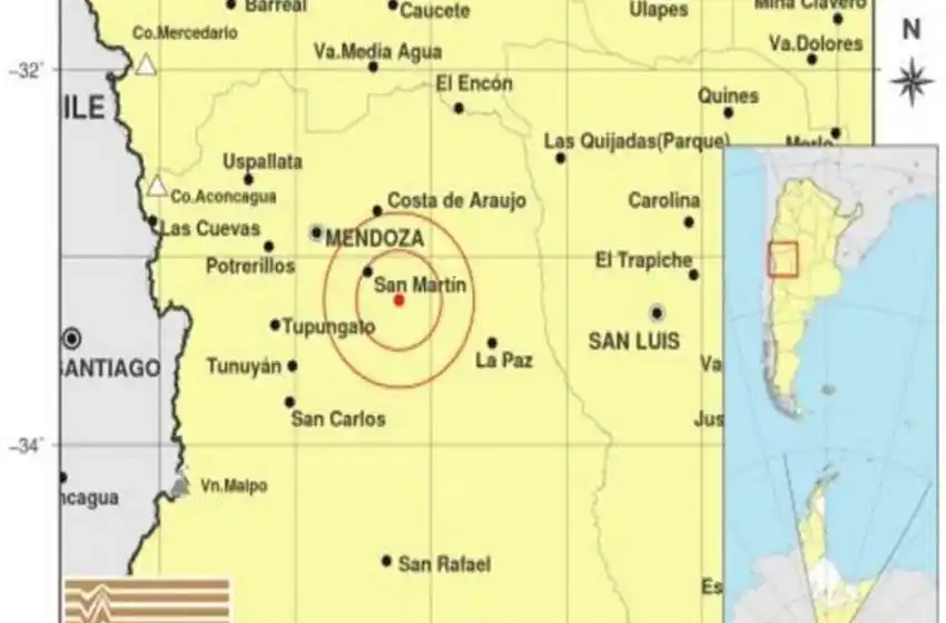 Un fuerte terremoto de magnitud 5,2 en la escala de Richter sacudió Mendoza