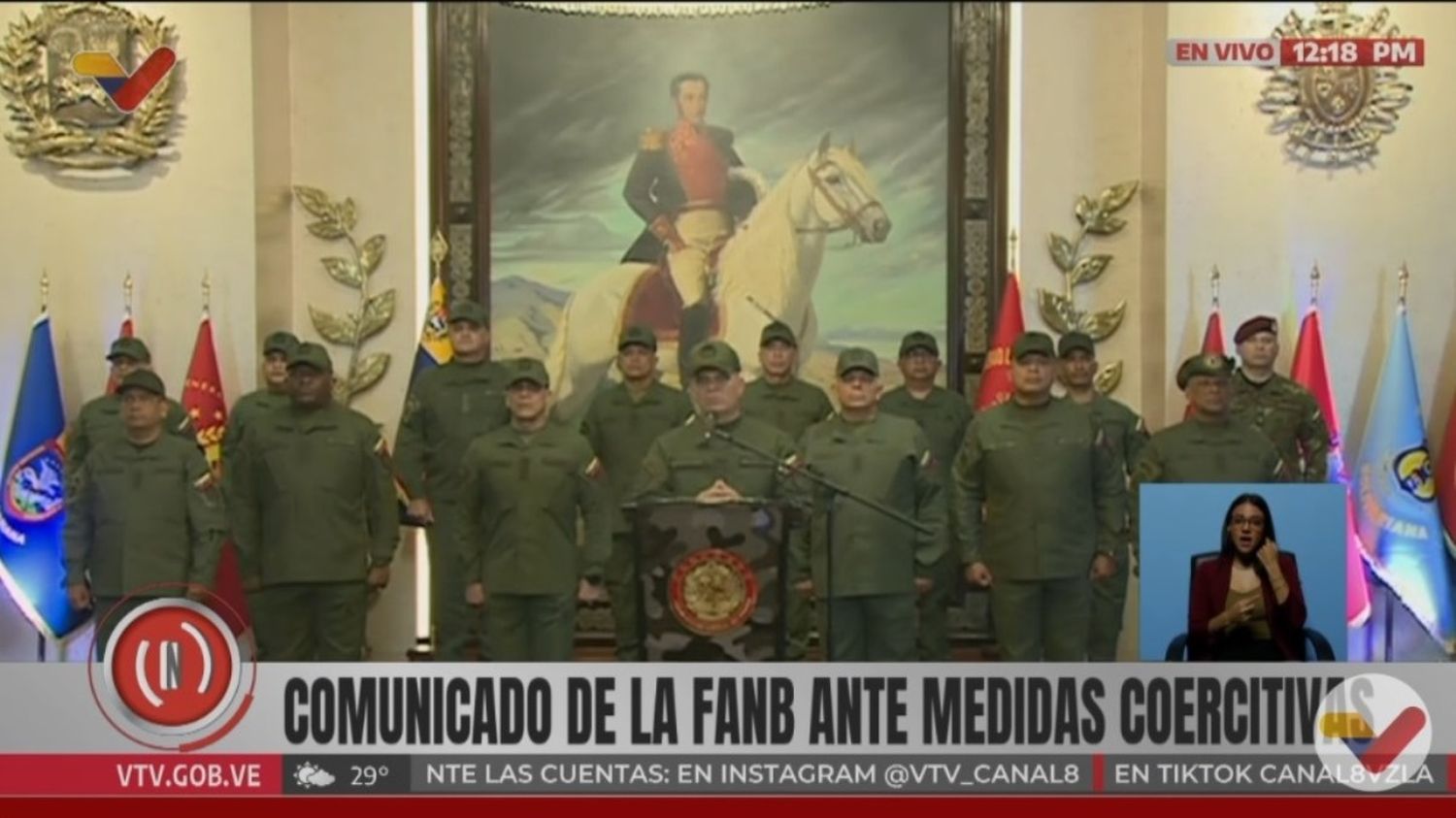 Alto Mando Militar venezolano a EE.UU.: «No nos vamos a doblegar ni abandonar» (COMUNICADO)
