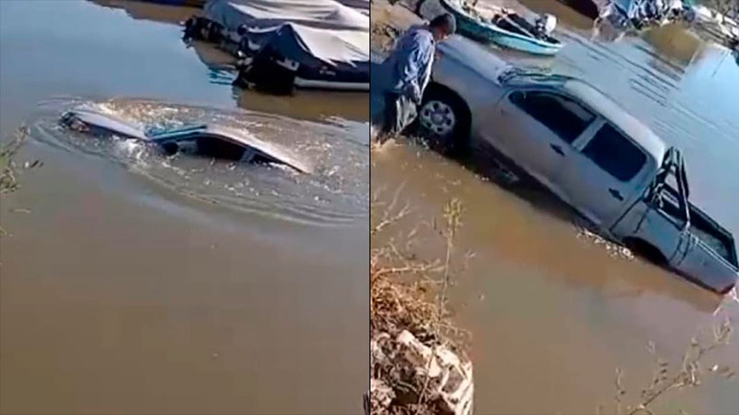 Terminó en un arroyo cuando bajaban una embarcación