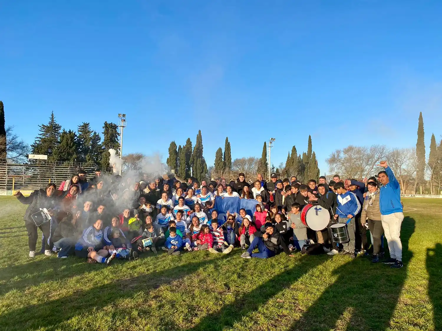 El festejo de Rivadavia tras un nuevo título de la Liga Venadense. Foto: Delfina Domínguez.