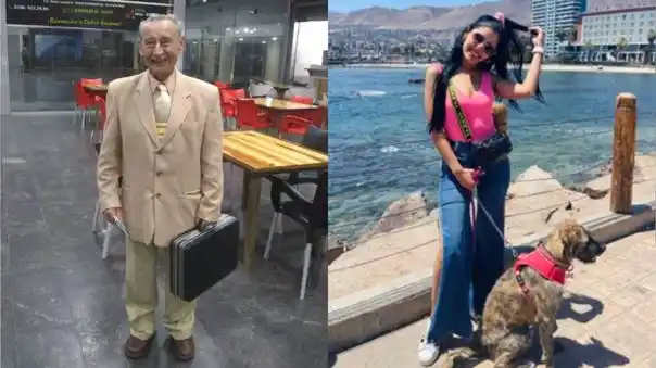 ¡LA SENSACIÓN DE LAS REDES! Un venezolano de 90 años se vistió de traje para visitar a su nieta en Chile