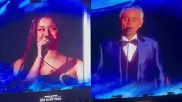 ¡QUÉ ORGULLO! JOAQUINA compartió escenario con Andrea Bocelli para interpretar «Vivo por Ella»