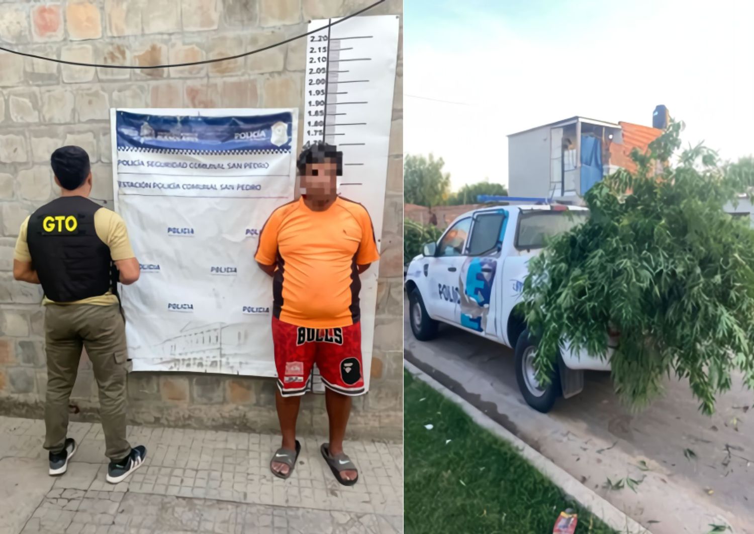 En el procedimiento se detuvo a un individuo sospechado de un ilícito. Foto Policía San Pedro.