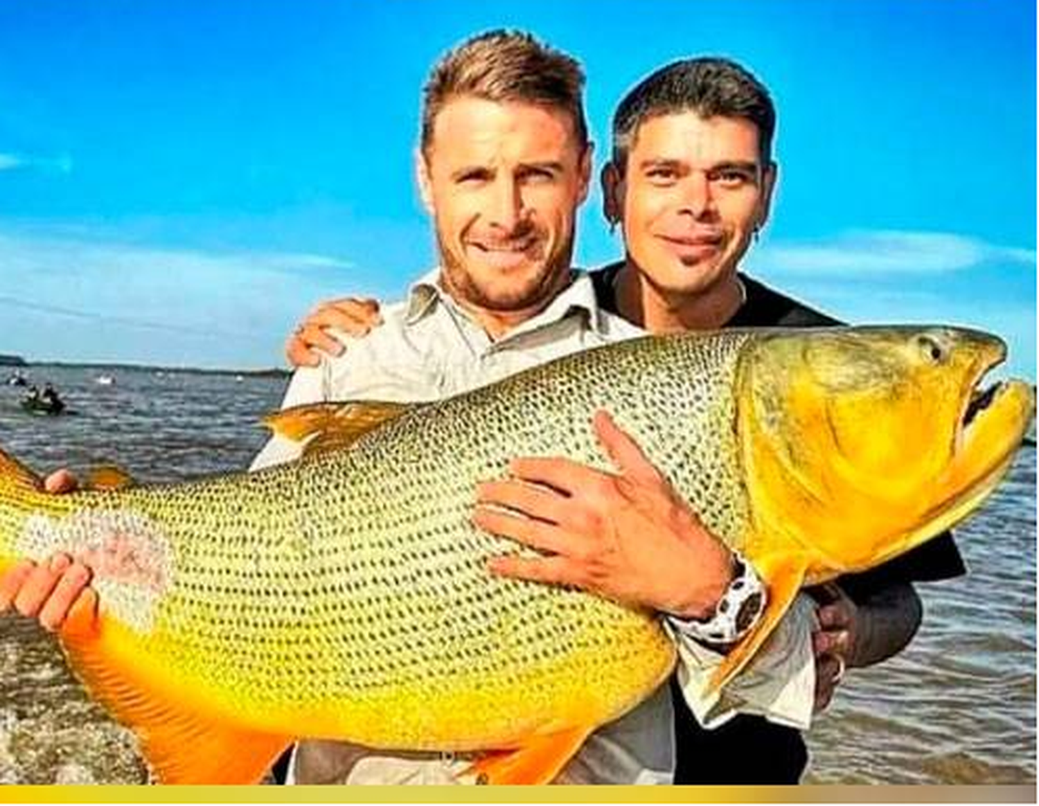 Gustavo Bou e Ivan Pillud pescaron un Dorado de más de 25 kilos