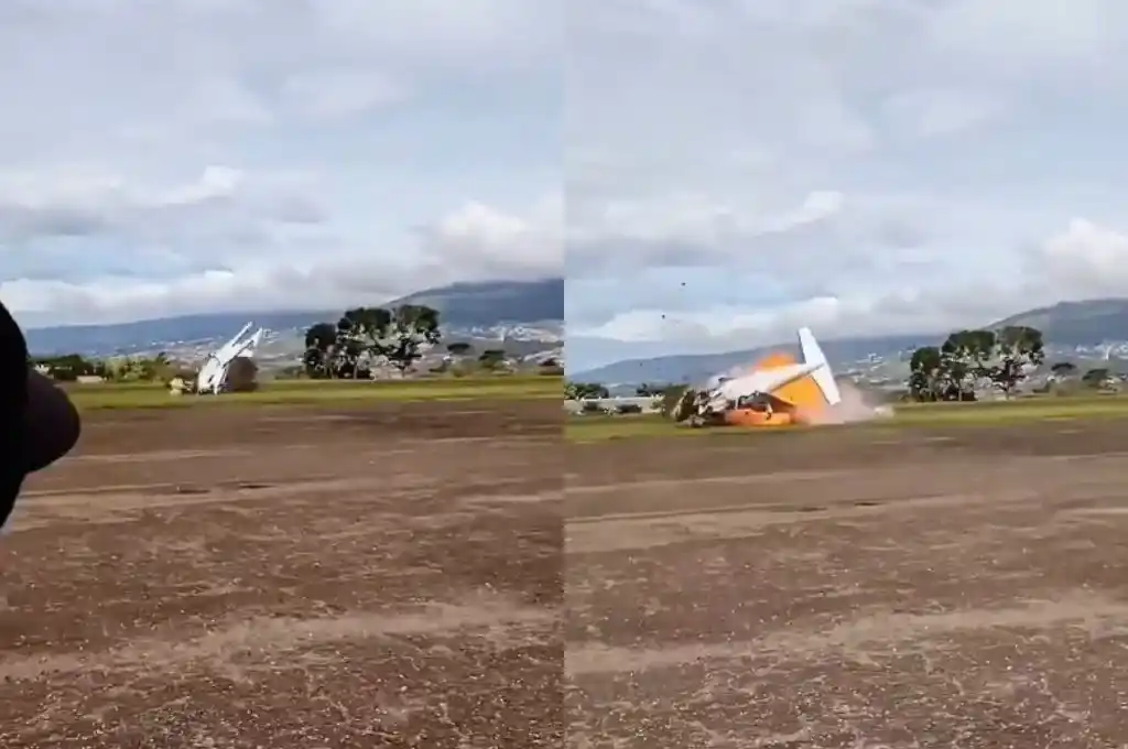 Avioneta se estrella al despegar