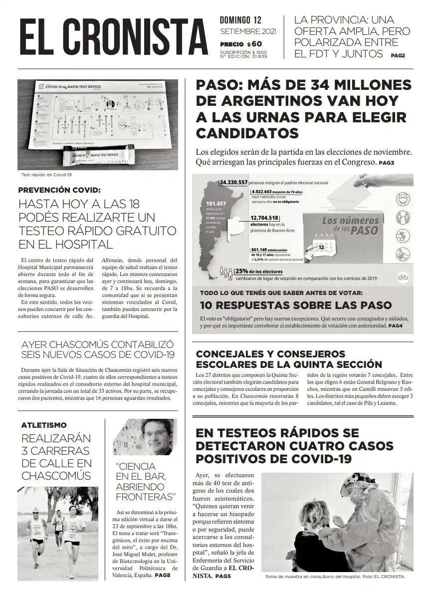 Tapa 12 setiembre 2021