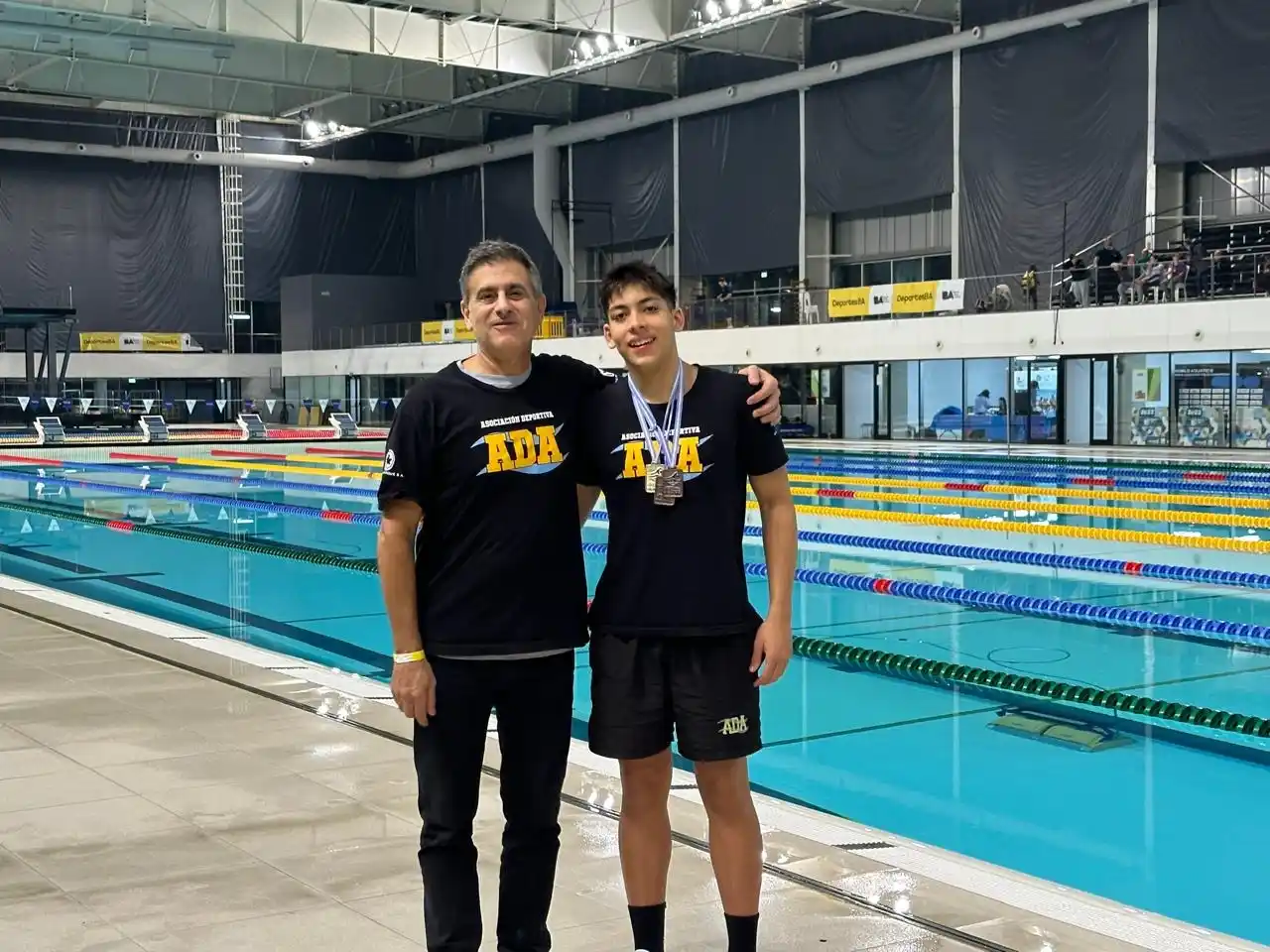 Marcelo "Yuri" Quaglia junto a uno de sus pupilos, Jeremías Taien Torales