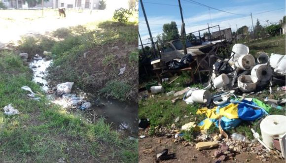 Basura en Hipólito Yrigoyen y Maestro Reyna