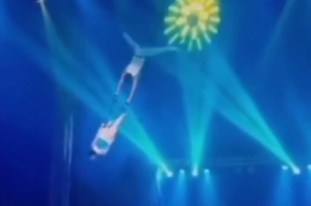 Momentos de tensión vivió el "Circo Aquático" en Sao José.
