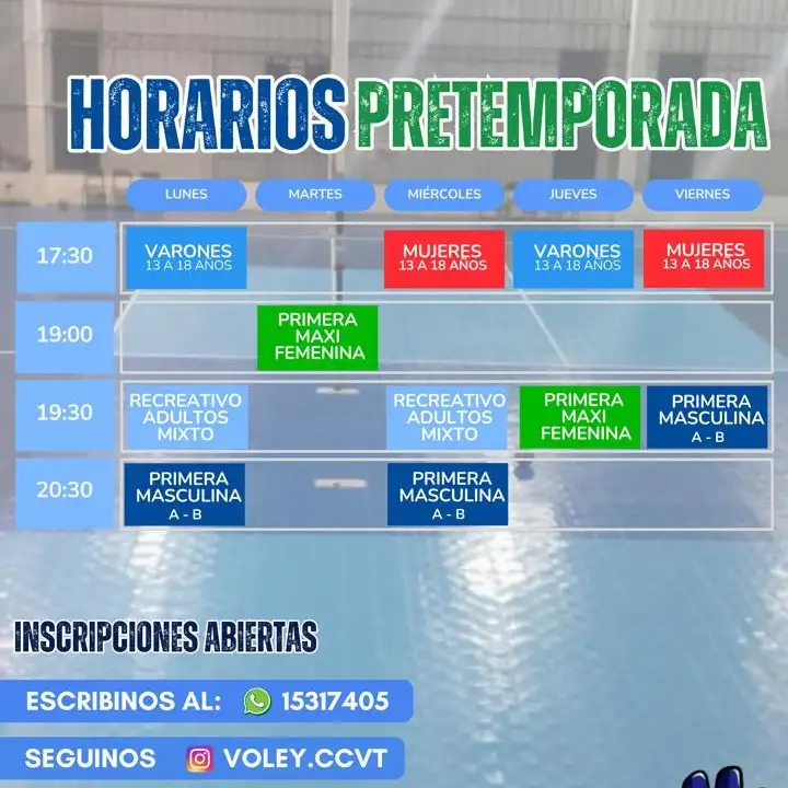 horarios voley