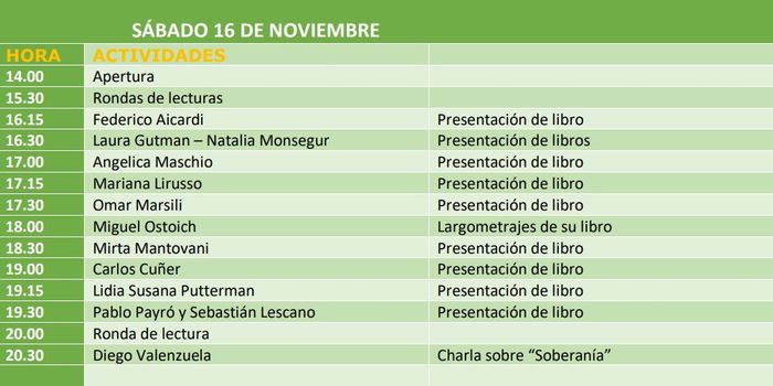 grilla sábado feria del libro 2024