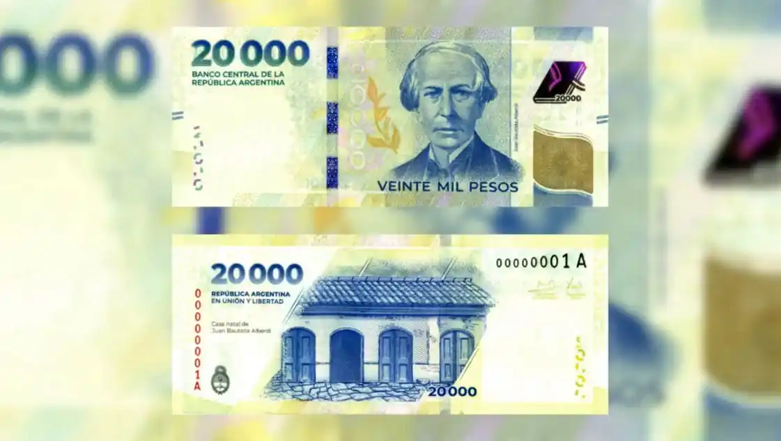 El nuevo billete de 20 mil pesos