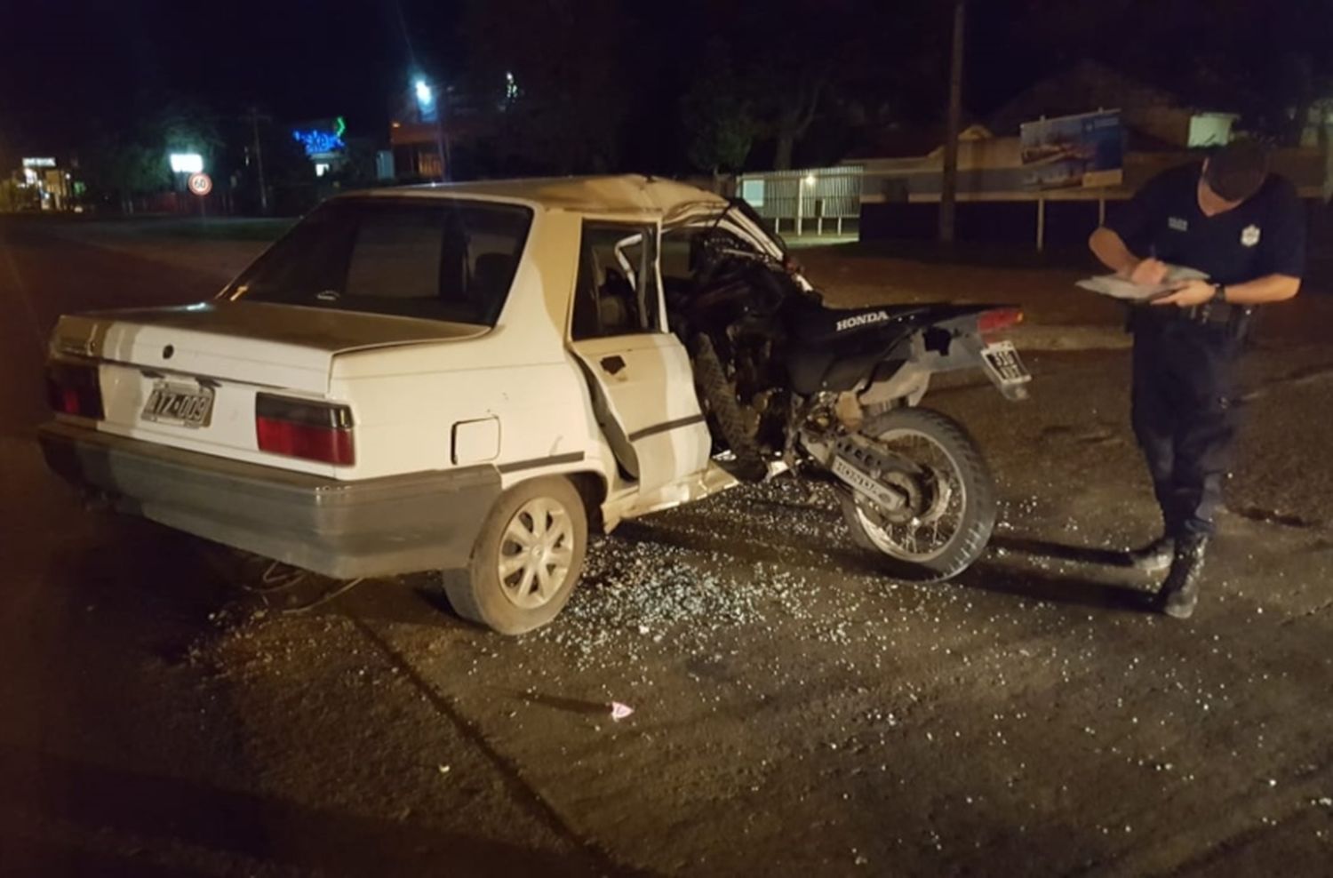 Un motociclista resultó herido en un fuerte choque en la ruta 88