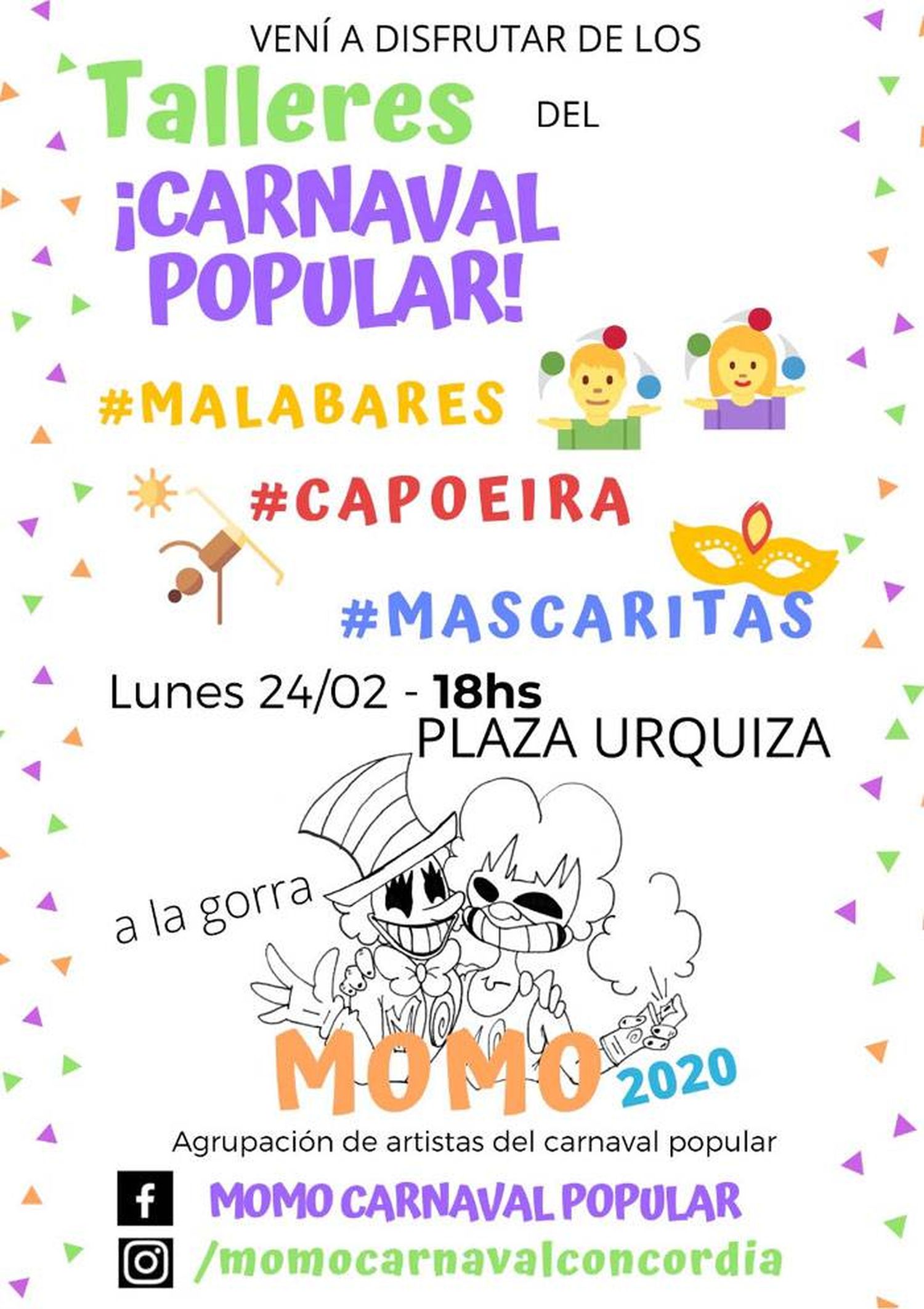 Carnaval popular en plaza Urquiza