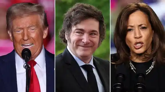 Donald Trump, Javier Milei y Kamala Harris