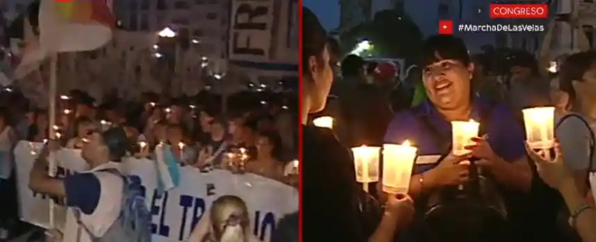 #MarchaDeLasVelas contra los tarifazos frente al Congreso Nacional y en ciudades bonaerenses