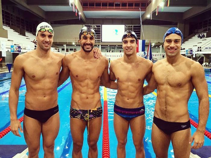 La posta 4x100 que se consagró campeona sudamericana. 