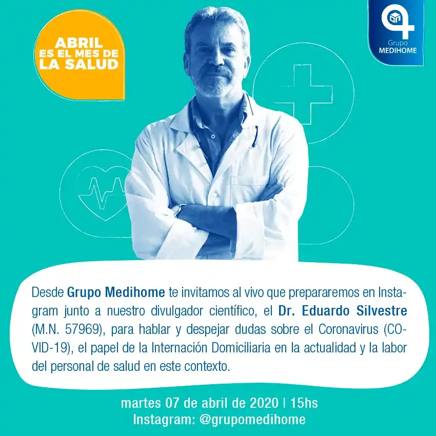 Medihome hará un VIVO por Instagram para despejar dudas sobre el coronavirus