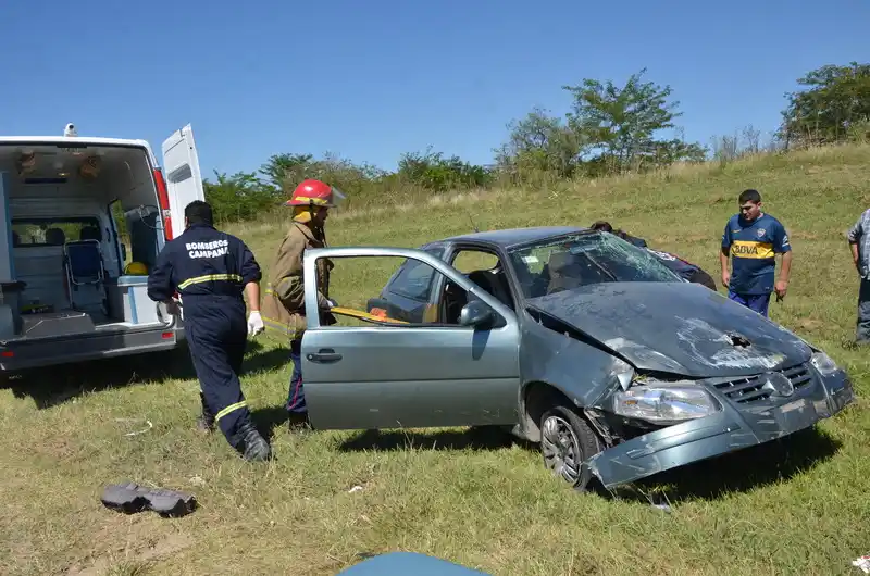 Vuelco en Panamericana altura Campana: Un herido grave