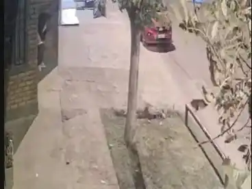 La mujer fue captada por las cámaras de seguridad del domicilio.