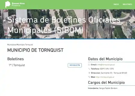 Tornquist lanzó su primer boletín oficial municipal