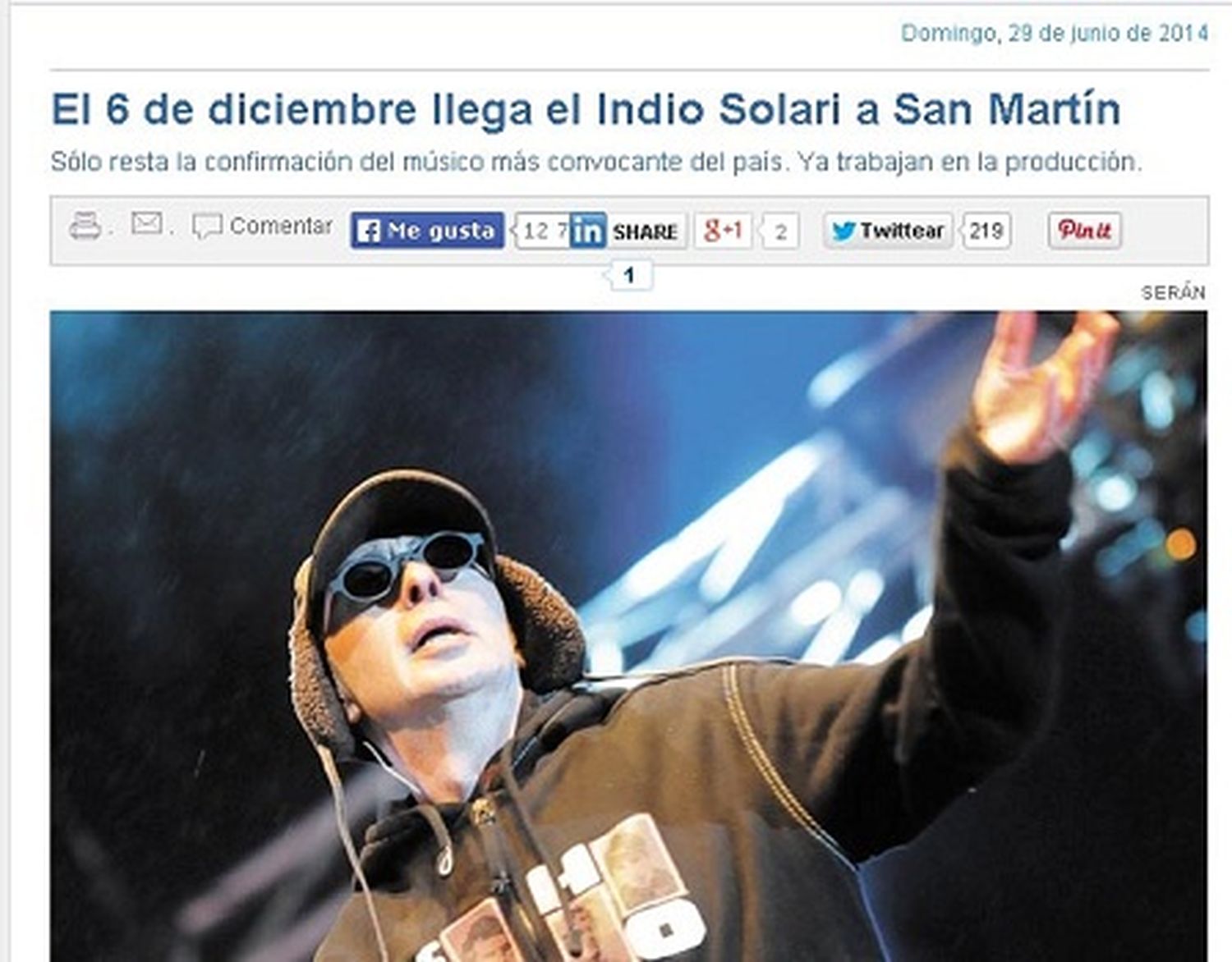 Aseguran que el Indio Solari se presentará el 6 de diciembre en Mendoza