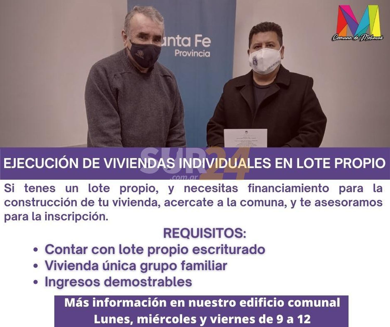 Melincué: gestionaron la ejecución de cinco viviendas individuales en Lote Propio