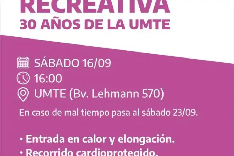 Caminata recreativa 2K por los 30 años de la UMTE
