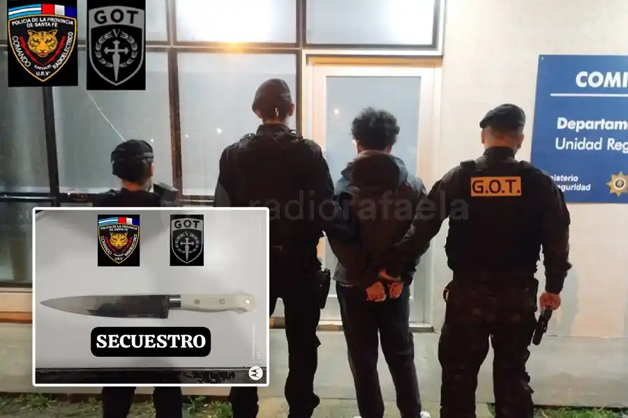 A las piñas, agredió a la policía resistiéndose a su detención: le encontraron un cuchillo entre la ropa