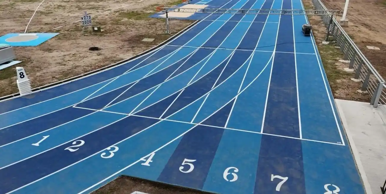 La nueva pista de atletismo en la ciudad de Venado Tuerto. Crédito: Fernando Nicola