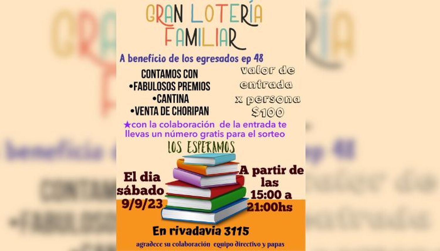 Lotería familiar de la escuela 48
