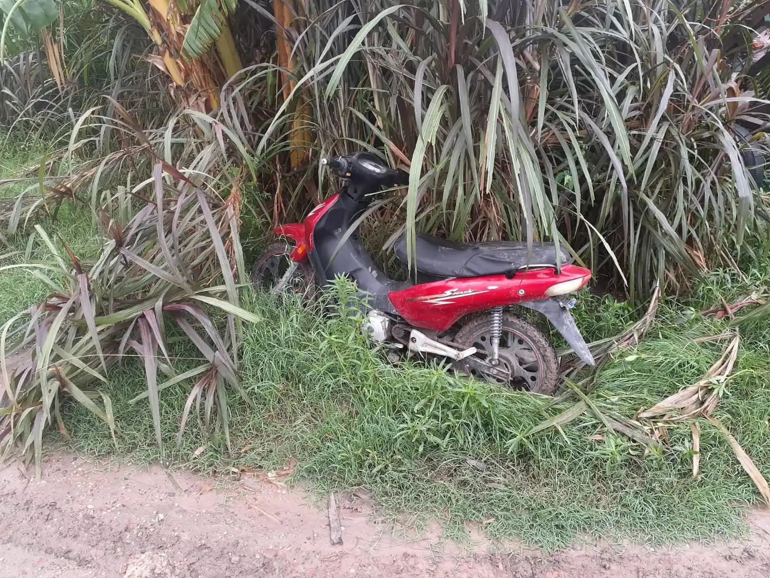Robaron dos motos, una la escondieron en una cuneta