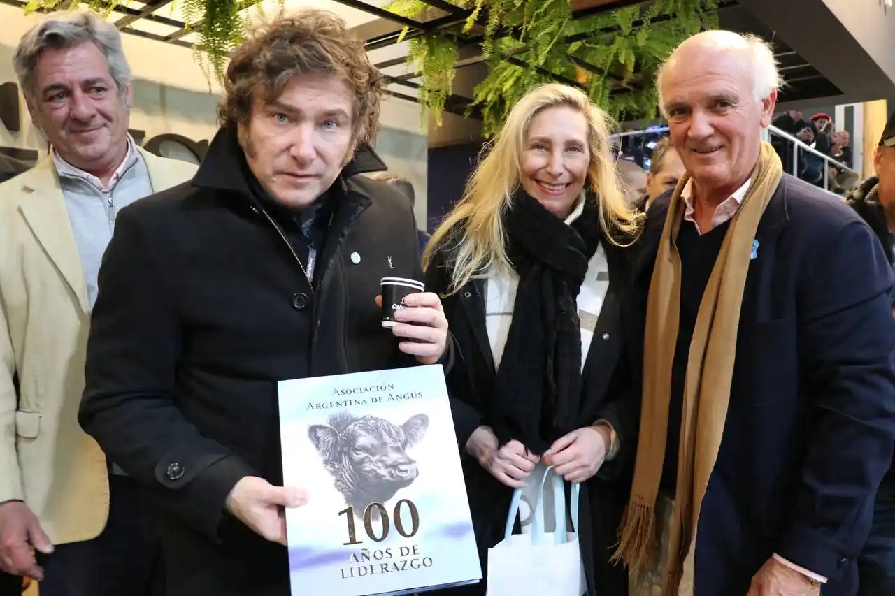 Javier Milei, durante su visita a la Exposición Angus.