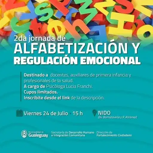 Segunda Jornada de Alfabetización y Regulación Emocional: convocan a docentes y profesionales de Gualeguay