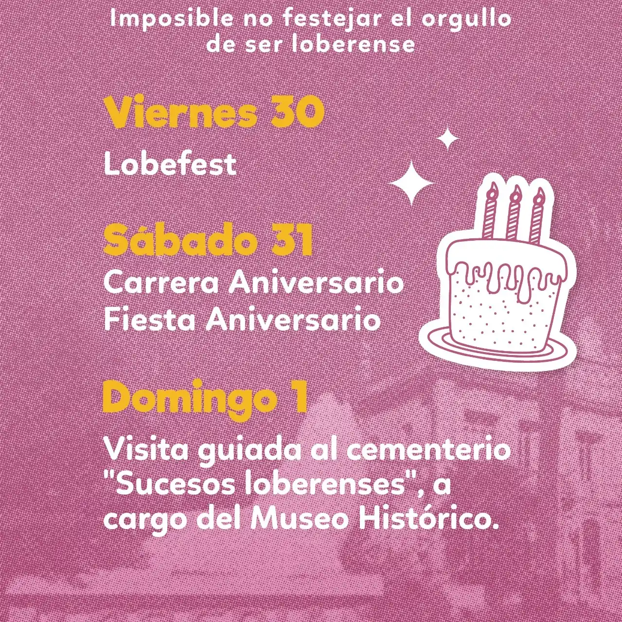 Actividades. por los 135 años de Lobería