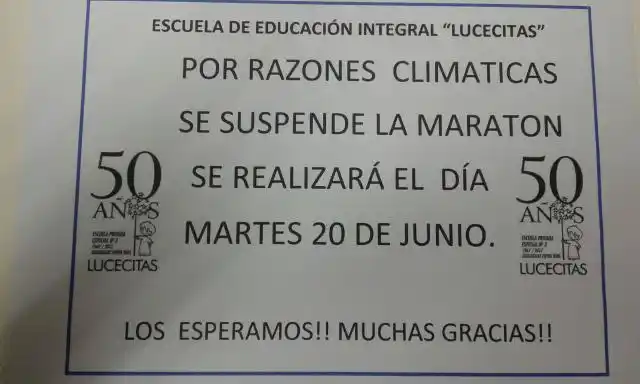 Lucecitas suspende su Maratón al 20 de Junio