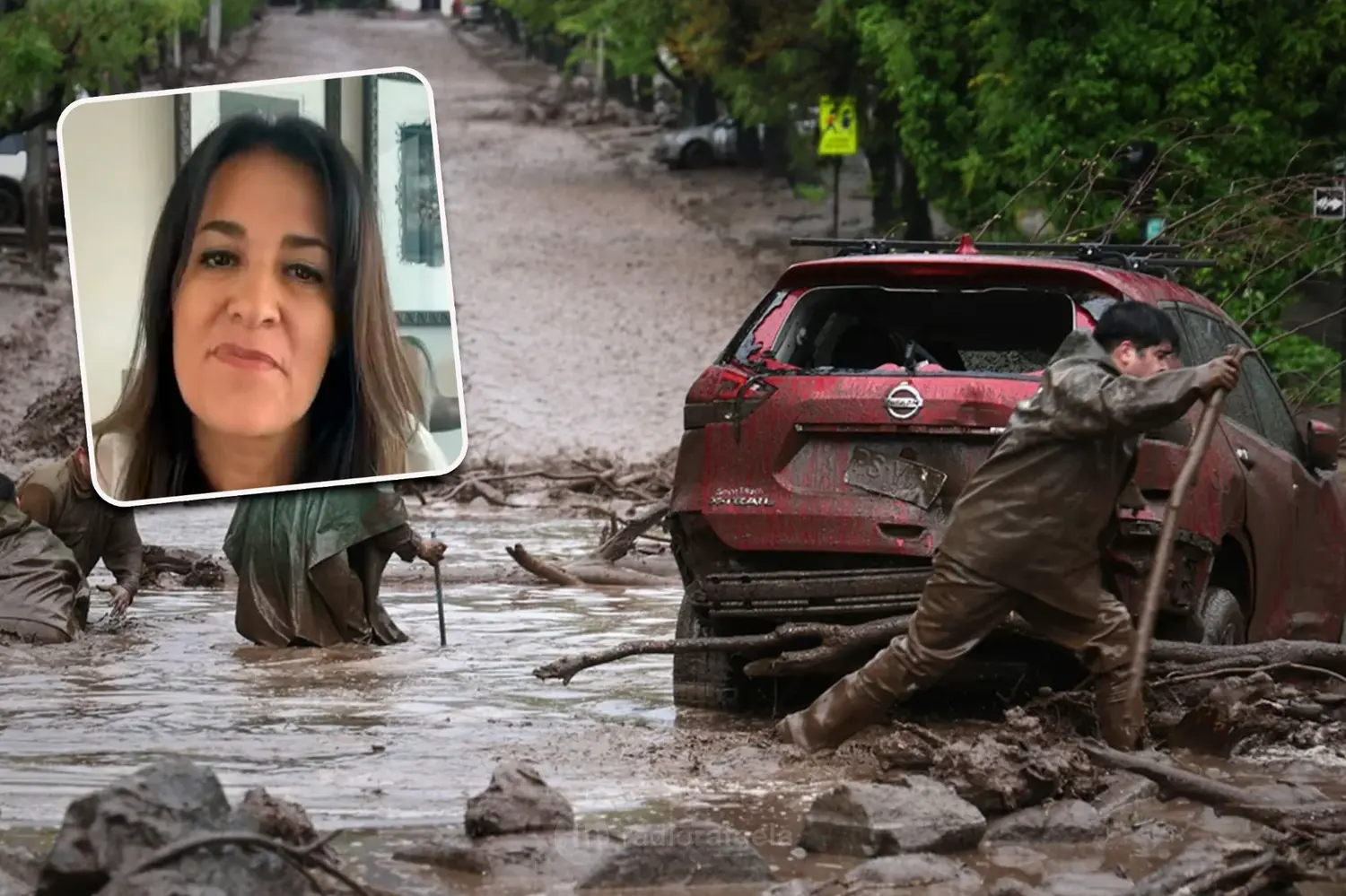 Una argentina relató cómo el barro arrastró autos y colectivos en Santiago: “Había temor de que volviera a suceder”