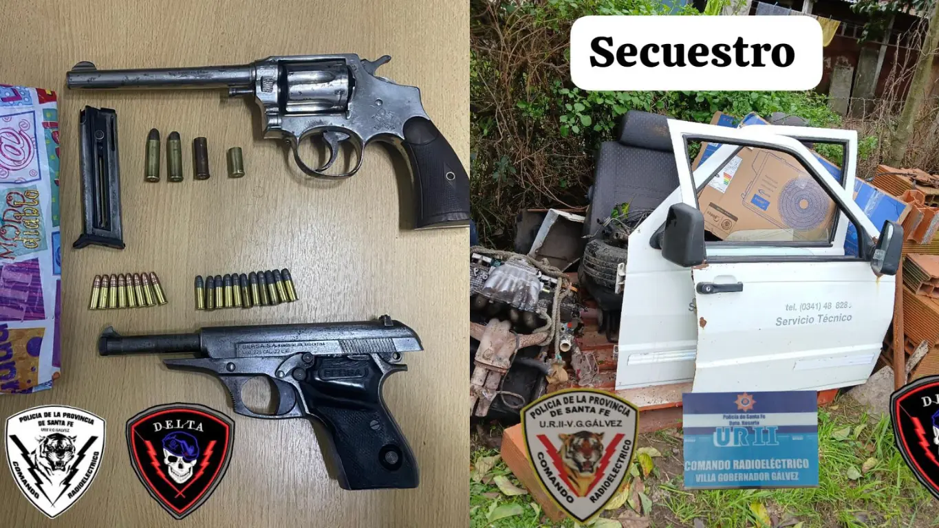 Secuestran armas y partes de una camioneta robada en una casa de V.G.G.