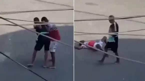Insólita pelea en Río: un joven fue noqueado por un vendedor ambulante sin manos