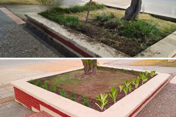 El municipio realiza tareas de mantenimiento en la Plaza Normando Corti del barrio Villa Rosas